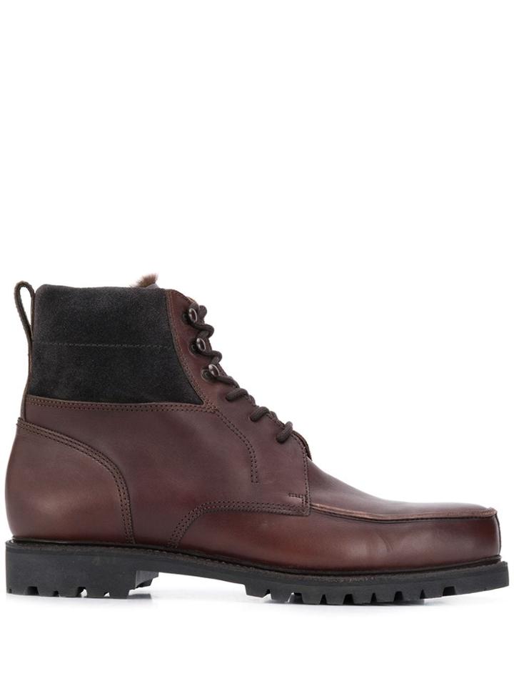 Holland & Holland Lace Up Ankle Boots - Brown