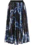 Pinko Sequinned Pleated Skirt - Blue