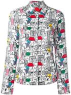 Ultràchic Cat Dog Print Shirt, Women's, Size: 40, Viscose/wool