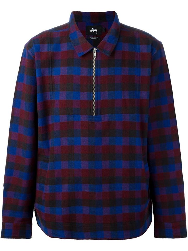 Stussy Checked Shirt, Men's, Size: Medium, Blue, Cotton