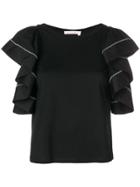 See By Chloé Cascading Ruffle Sleeve Blouse - Blue