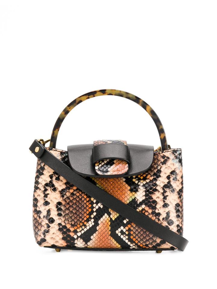 Nico Giani Myria Snake-print Micro Tote - Orange