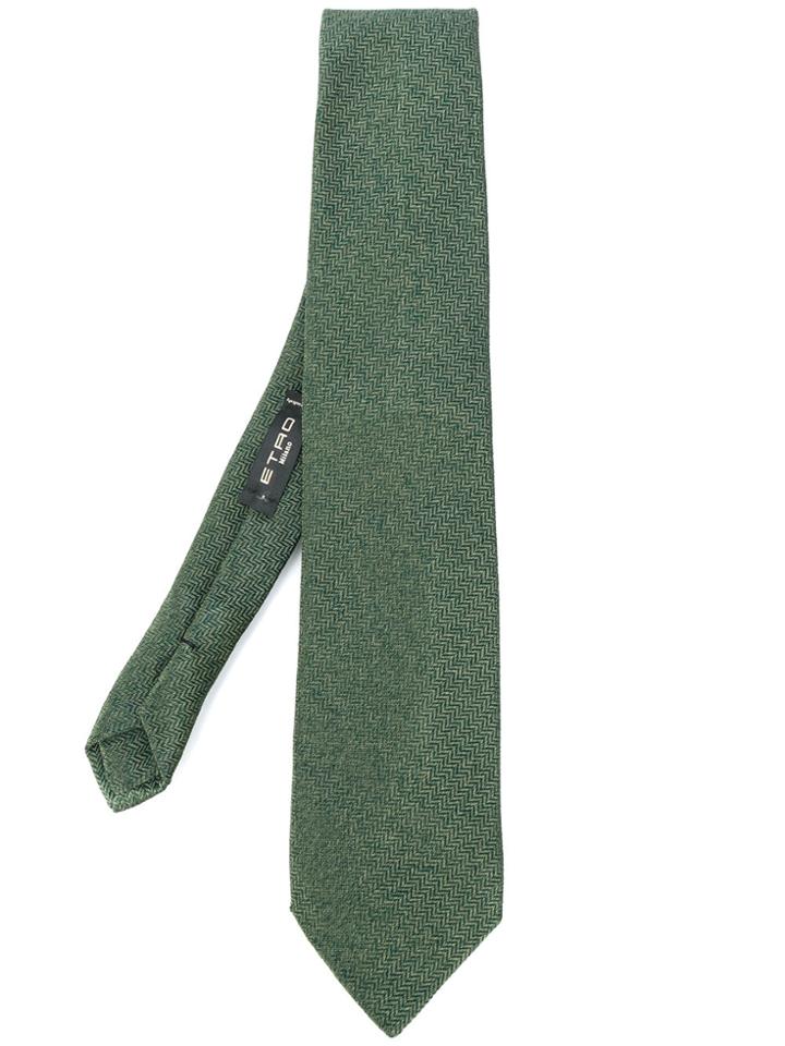 Etro Jacquard Tie - Green
