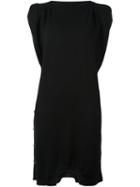 Mm6 Maison Margiela Side Button Knitted Dress, Women's, Size: Large, Black, Wool
