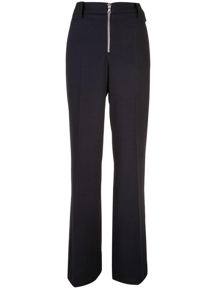 Victoria Victoria Beckham Zip Front Wide Leg Trousers - Blue