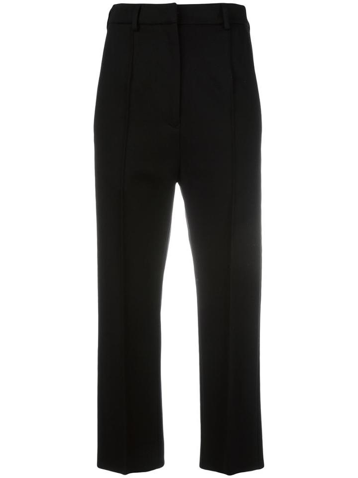 Mm6 Maison Margiela Cropped Trousers, Women's, Size: 38, Black, Polyamide/spandex/elastane/viscose