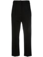 Mm6 Maison Margiela Cropped Trousers, Women's, Size: 38, Black, Polyamide/spandex/elastane/viscose