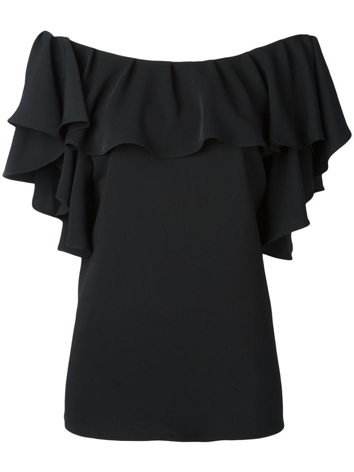 P.a.r.o.s.h. Ruffled Sleeves Blouse, Women's, Size: Xs, Black, Polyester