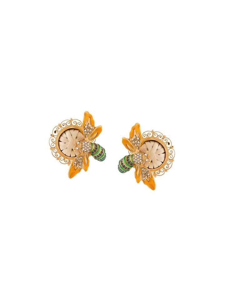 Dolce & Gabbana Bee And Flower Clip-on Earrings