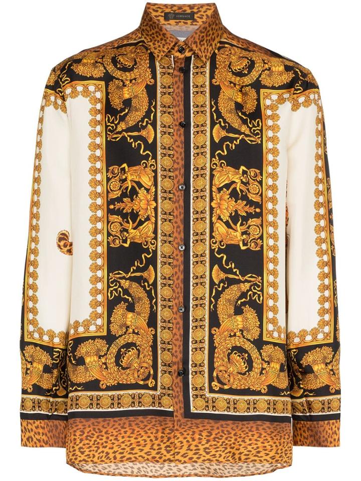 Versace Beroc Silk Shirt - Brown
