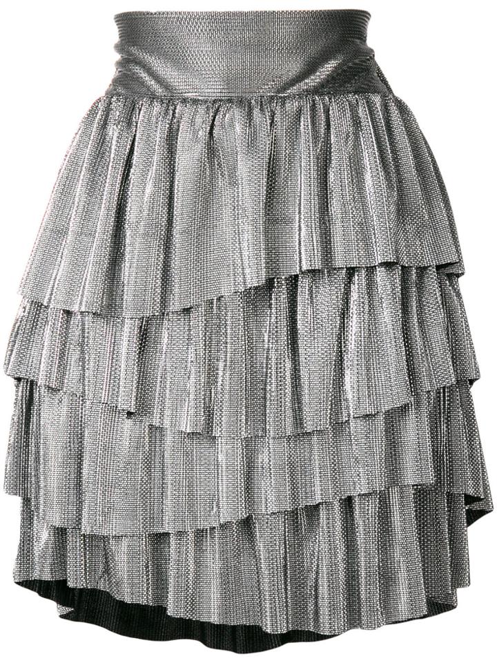 Christian Pellizzari Metallic Ruffled Mini Skirt