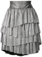 Christian Pellizzari Metallic Ruffled Mini Skirt