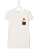 Fendi Kids Teen Embroidered Chest Patch T-shirt - White