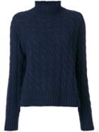 Msgm - Turtleneck Thick Jumper - Women - Polyamide/wool - M, Blue, Polyamide/wool