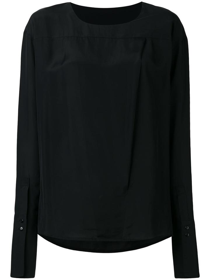 Ilaria Nistri - Elongated Cuff Blouse - Women - Cupro - 40, Black, Cupro