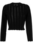 Proenza Schouler Embroidered Cropped Sweater - Black