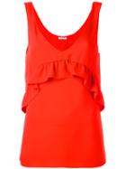 P.a.r.o.s.h. Ruffled Detail Tank, Women's, Size: Large, Red, Polyester