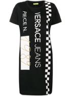 Versace Jeans Checkered T-shirt Dress - Black