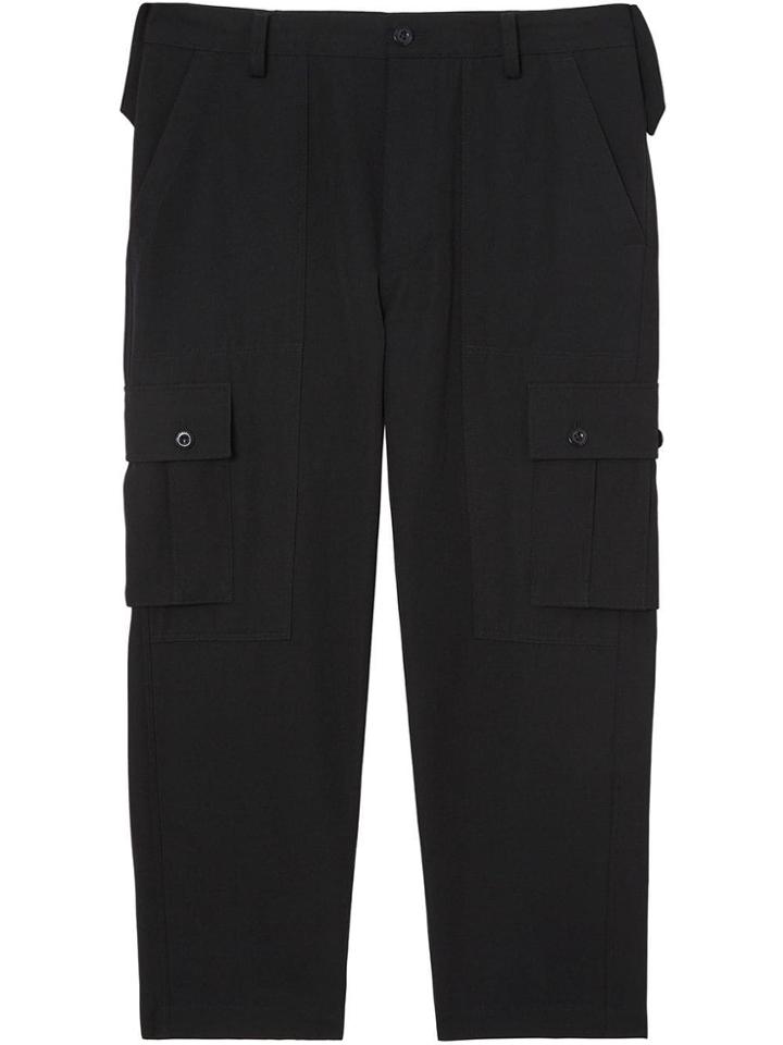 Burberry Cropped Cargo Trousers - Black