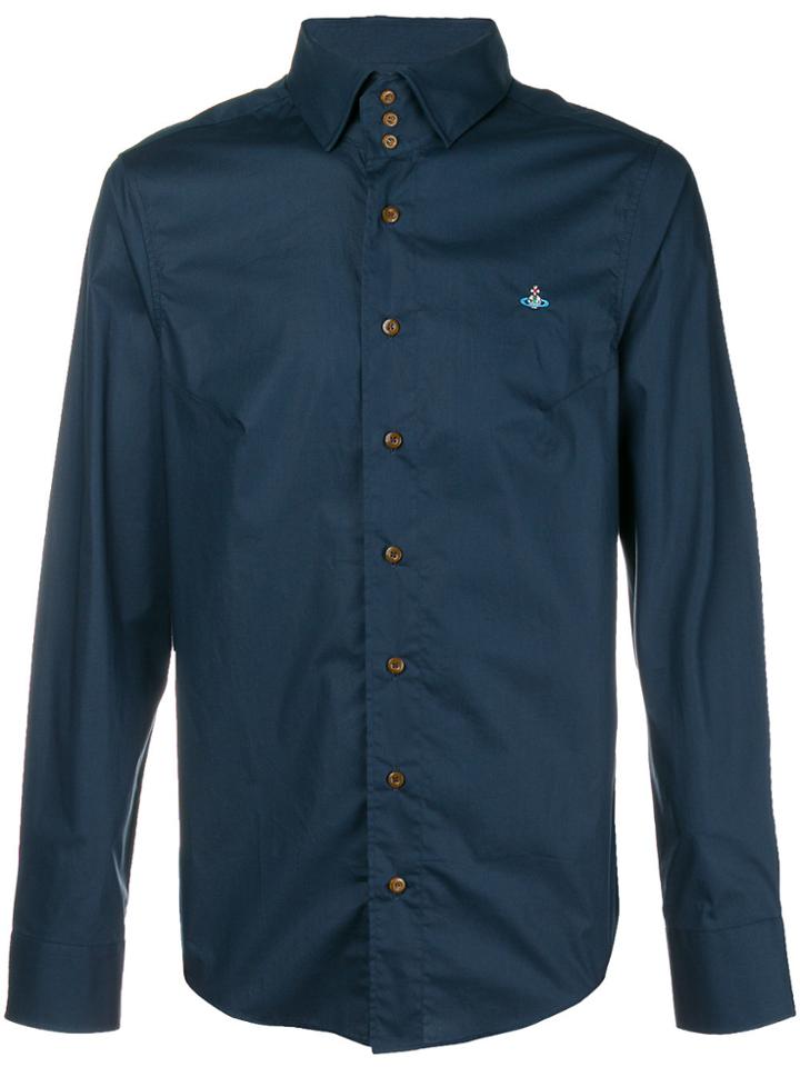 Vivienne Westwood High-stand Collared Shirt - Blue