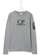 Cp Company Kids Teen Logo Printed Jersey Top - Grey