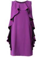 Boutique Moschino Ruffled Dress, Women's, Size: 46, Pink/purple, Polyester/triacetate
