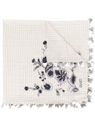 Liu Jo Gingham Floral Print Scarf - Neutrals