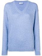 Prada V-neck Knitted Sweater - Blue