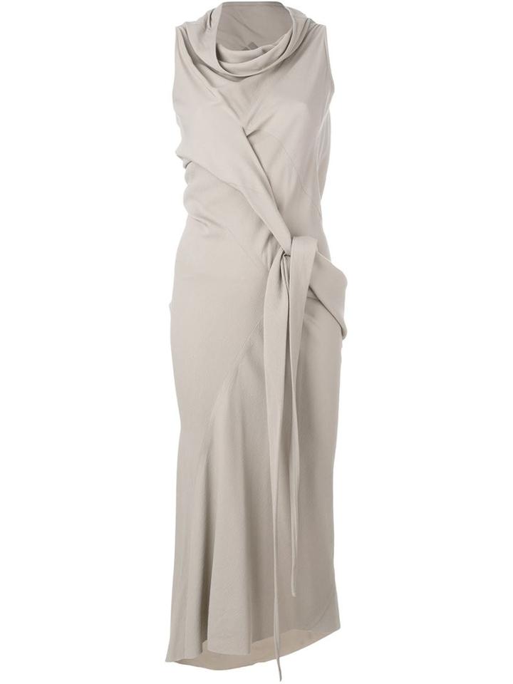 Rick Owens Draped Evening Dress, Women's, Size: 40, Grey, Viscose/spandex/elastane