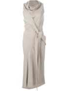 Rick Owens Draped Evening Dress, Women's, Size: 40, Grey, Viscose/spandex/elastane