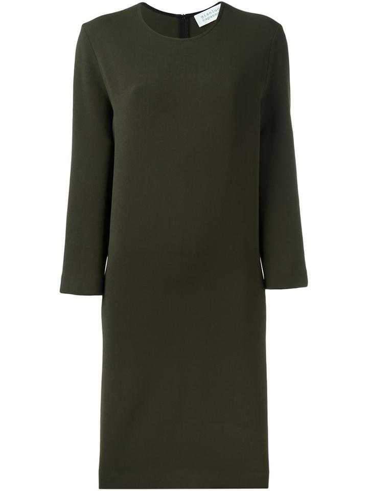 Gianluca Capannolo Round Neck Shift Dress, Women's, Size: 38, Green, Nylon/viscose/spandex/elastane