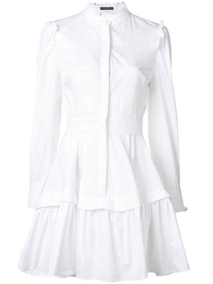 Alexander Mcqueen Poplin Skater Shirt Dress - White