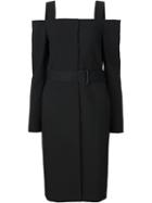 Vera Wang Off-shoulder Belted Coat