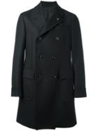 Gabriele Pasini Double Breasted Coat, Men's, Size: 52, Black, Cupro/viscose/wool