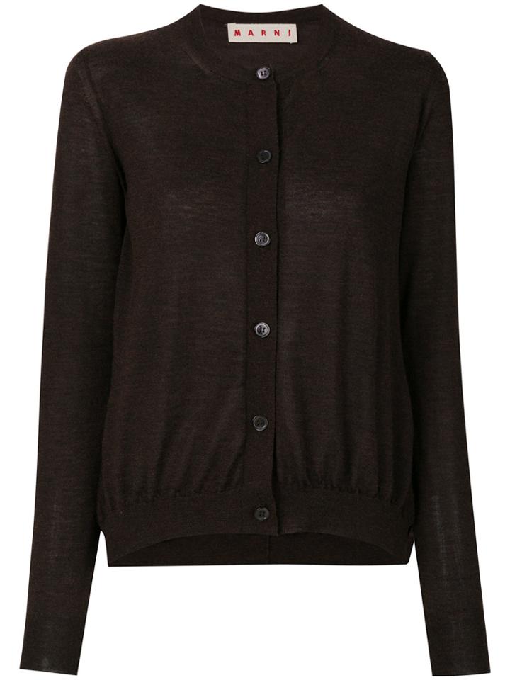 Marni Fine Knit Cashmere Cardigan - Brown