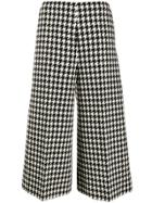 Gucci Houndstooth Print Cropped Trousers - Black