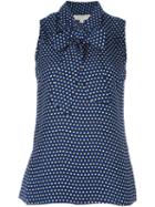 Michael Michael Kors Dotted Print Pussy Bow Top
