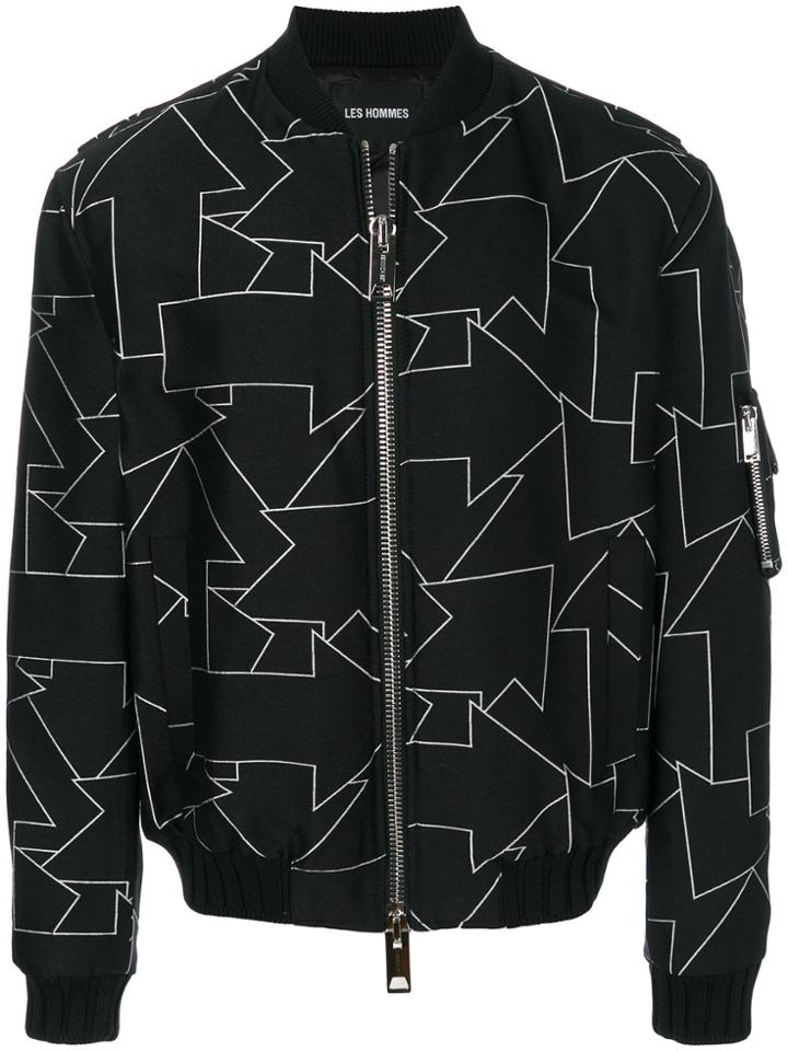 Les Hommes Puffy Bomber Jacket - Black