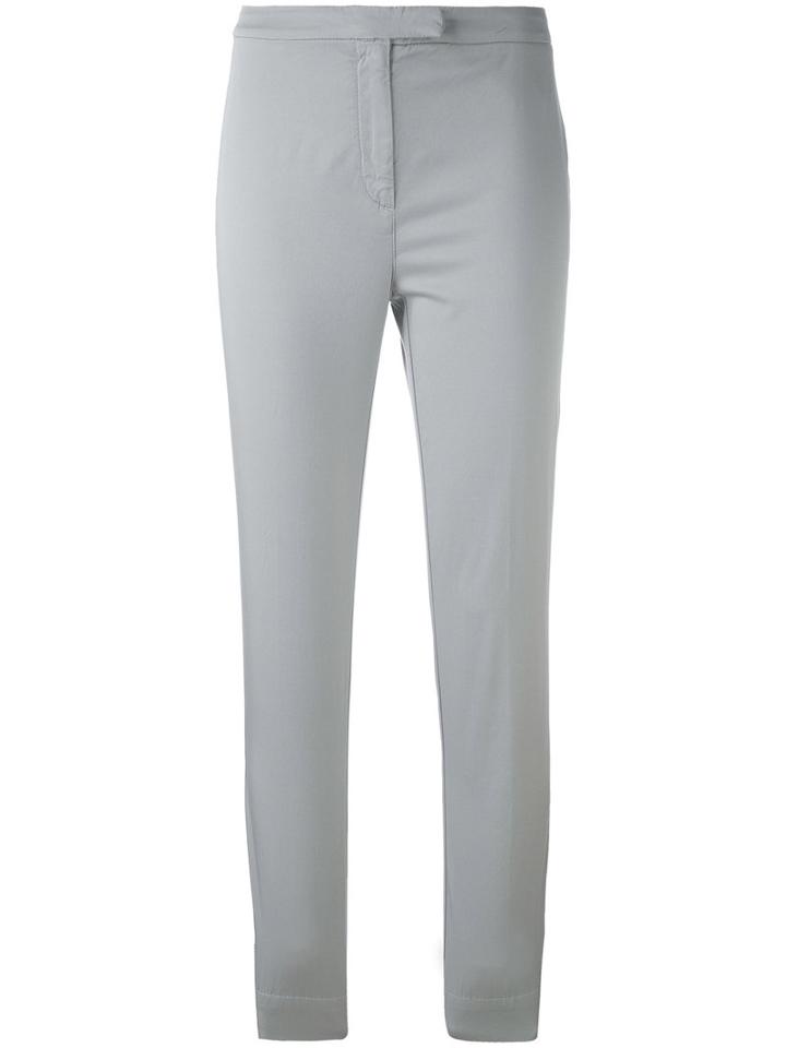 Eleventy - Slit Hem Slim-fit Trousers - Women - Cotton/spandex/elastane - 31, Grey, Cotton/spandex/elastane