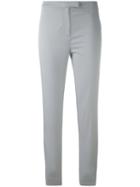 Eleventy - Slit Hem Slim-fit Trousers - Women - Cotton/spandex/elastane - 31, Grey, Cotton/spandex/elastane