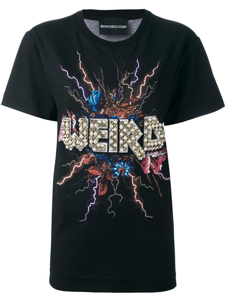 Marco Bologna 'weird' T-shirt, Women's, Size: 44, Black, Cotton/glass