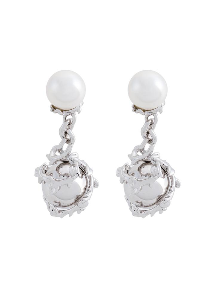 Kasun London Orb & Pearl Cufllinks - Metallic