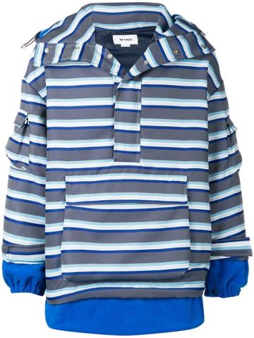 Sunnei Striped Hooded Jacket - Blue