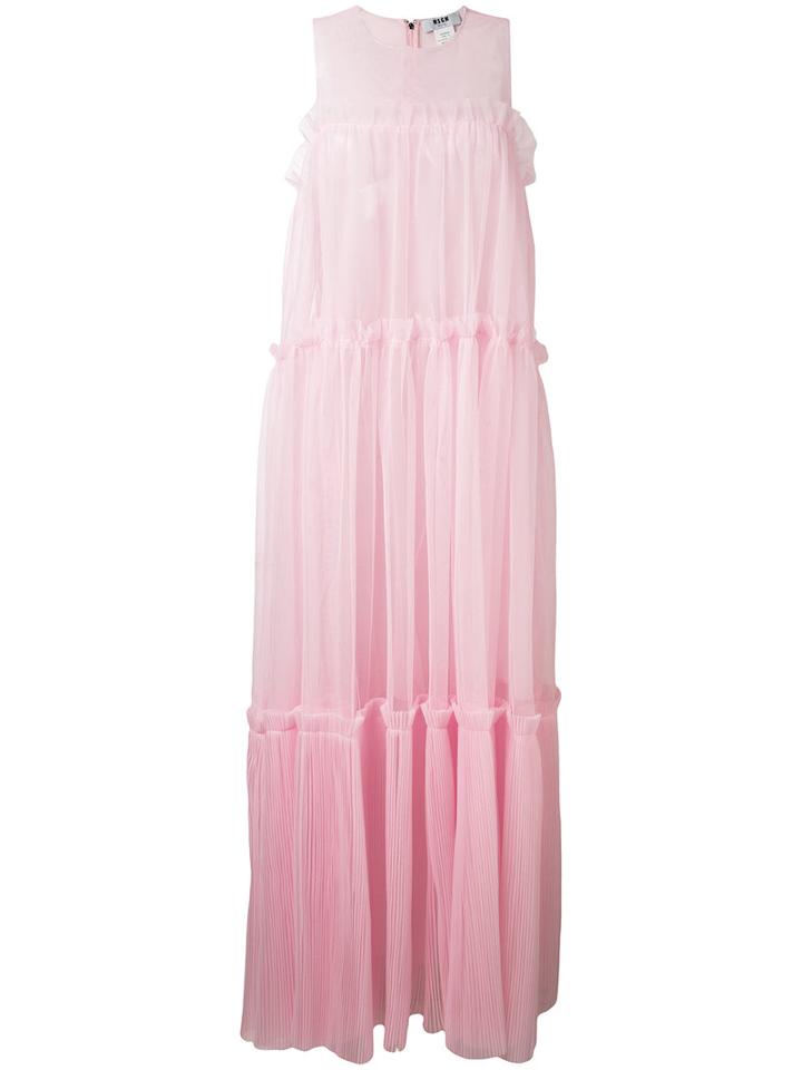 Msgm - Tent Maxi Dress - Women - Polyester - 40, Pink/purple, Polyester