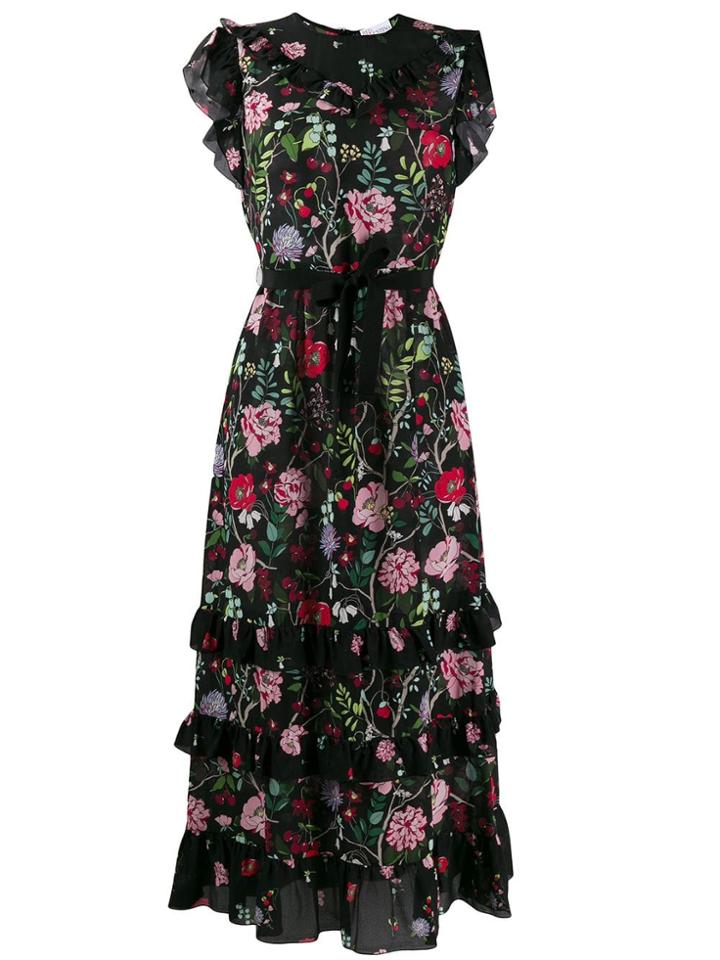 Red Valentino Red(v) Cherry Blossom Print Dress - Black