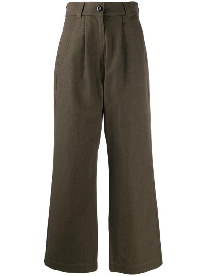 Margaret Howell Wide Leg Trousers - Green