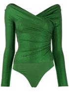 Alexandre Vauthier Gathered Fitted Bodysuit - Green