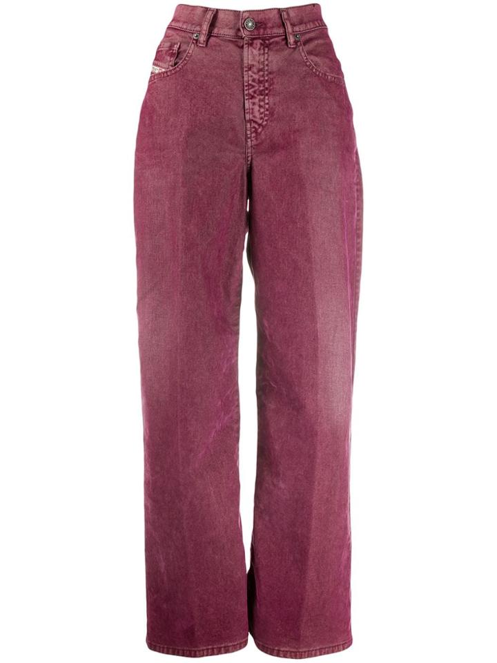 Diesel High-waisted Wide Jeans - Red