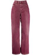 Diesel High-waisted Wide Jeans - Red