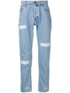 Msgm Frayed Tapered Jeans - Blue